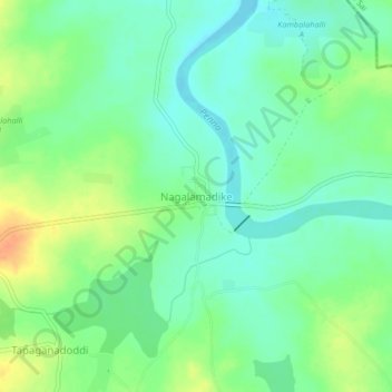 Mappa topografica Nagalamadike, altitudine, rilievo