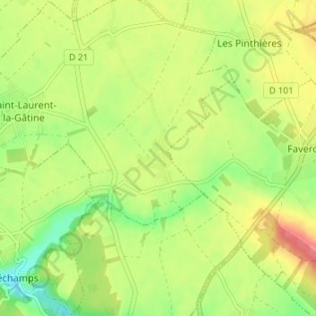 Mappa topografica L'Aumône, altitudine, rilievo