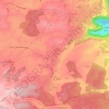 Mappa topografica Beffendorf, altitudine, rilievo