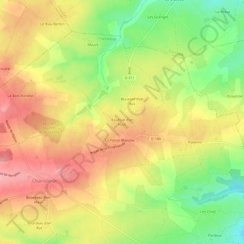 Mappa topografica Bouesse d'en Haut, altitudine, rilievo