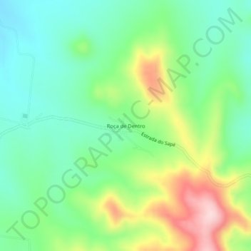 Mappa topografica Roça de Dentro, altitudine, rilievo