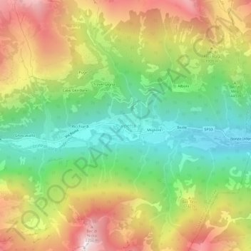 Mappa topografica Pialpetta, altitudine, rilievo