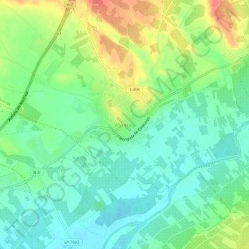 Mappa topografica Alcarràs, altitudine, rilievo