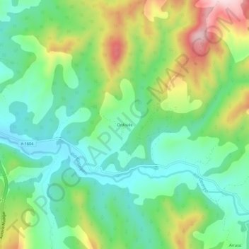 Mappa topografica Ordovés, altitudine, rilievo