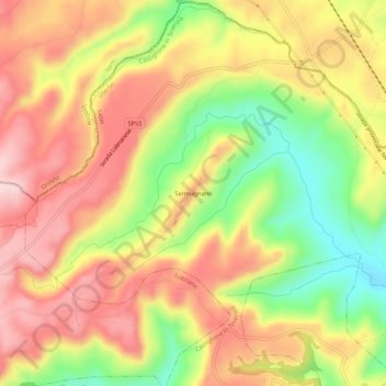 Mappa topografica Sermugnano, altitudine, rilievo