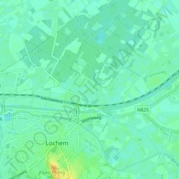 Mappa topografica Ampsen, altitudine, rilievo