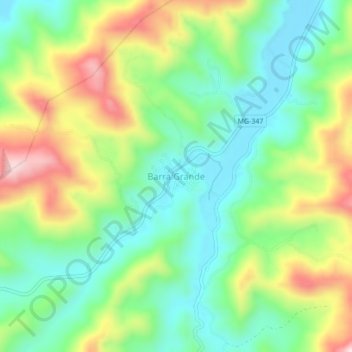 Mappa topografica Barra Grande, altitudine, rilievo