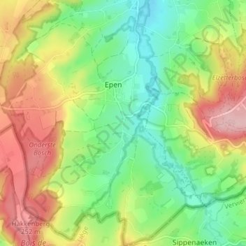 Mappa topografica Plaat, altitudine, rilievo
