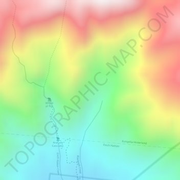 Mappa topografica Finch Hatton Gorge, altitudine, rilievo