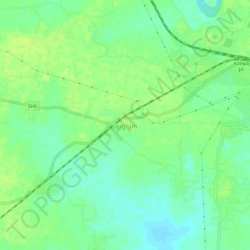 Mappa topografica Jajigram, altitudine, rilievo