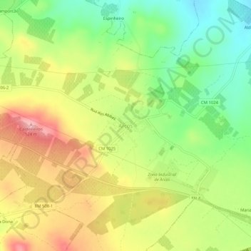 Mappa topografica Arcos, altitudine, rilievo