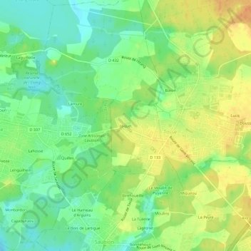 Mappa topografica Jisquet, altitudine, rilievo