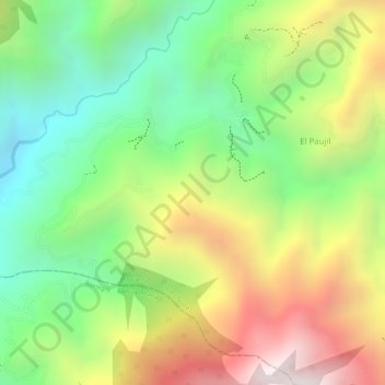 Mappa topografica El Aventino, altitudine, rilievo