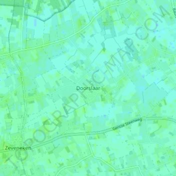 Mappa topografica Doorslaar, altitudine, rilievo