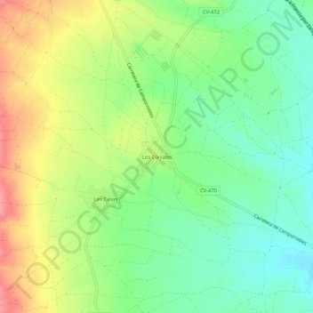 Mappa topografica Los Corrales, altitudine, rilievo