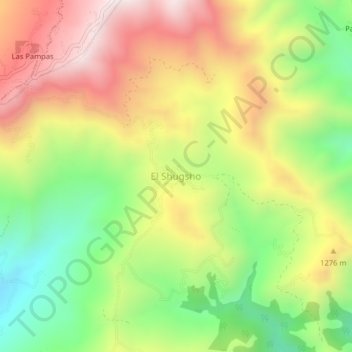 Mappa topografica El Shugsho, altitudine, rilievo