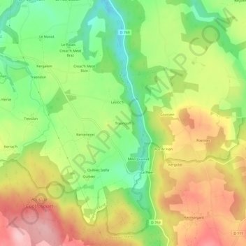 Mappa topografica Traongoff, altitudine, rilievo