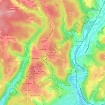 Mappa topografica La Sauge, altitudine, rilievo
