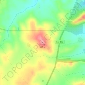 Mappa topografica Freixo, altitudine, rilievo