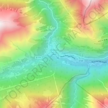 Mappa topografica Fabian, altitudine, rilievo