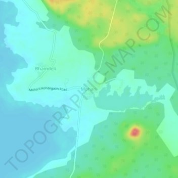 Mappa topografica Moharli, altitudine, rilievo