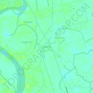 Mappa topografica Basing, altitudine, rilievo