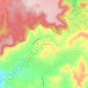 Mappa topografica De Luz Ranchos, altitudine, rilievo