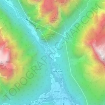 Mappa topografica Listolade (Ristolade), altitudine, rilievo