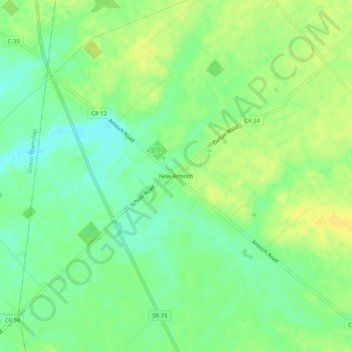 Mappa topografica New Antioch, altitudine, rilievo