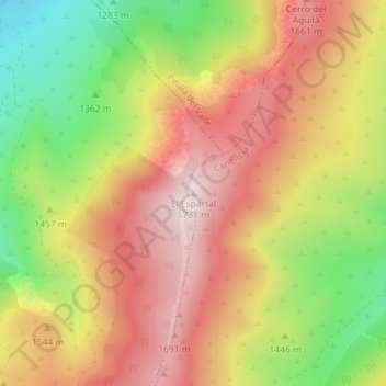 Mappa topografica El Espartal, altitudine, rilievo