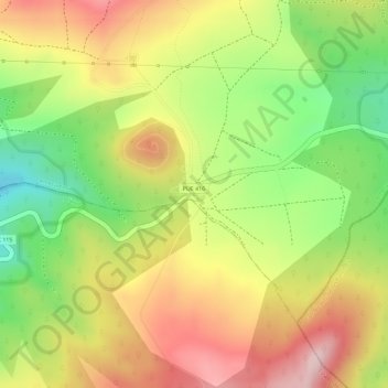 Mappa topografica Paso de Cortés, altitudine, rilievo