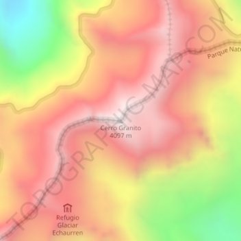 Mappa topografica Cerro Granito, altitudine, rilievo