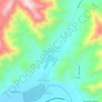 Mappa topografica Nueva Talcuna, altitudine, rilievo