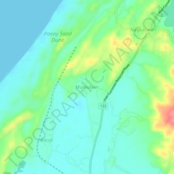 Mappa topografica Mumulaan, altitudine, rilievo