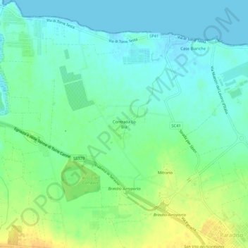 Mappa topografica Contrada Lo Bia, altitudine, rilievo