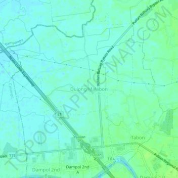 Mappa topografica Dulong Malabon, altitudine, rilievo