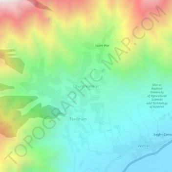 Mappa topografica Chunt Valiwar, altitudine, rilievo