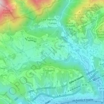 Mappa topografica Lomellina, altitudine, rilievo