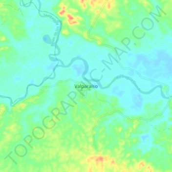 Mappa topografica Valparaíso, altitudine, rilievo