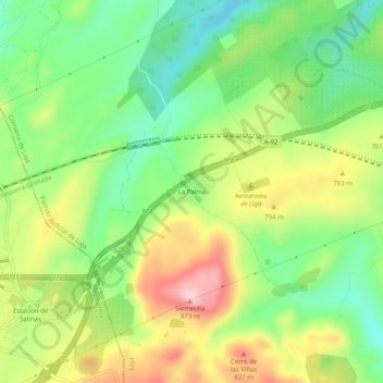 Mappa topografica La Palma, altitudine, rilievo