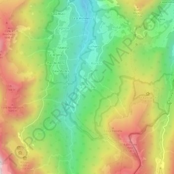 Mappa topografica Ca' di Gallo, altitudine, rilievo