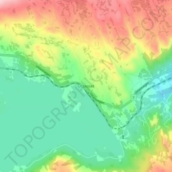 Mappa topografica Ustaoset, altitudine, rilievo