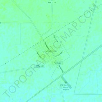 Mappa topografica Markham, altitudine, rilievo
