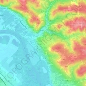 Mappa topografica La Grabasse, altitudine, rilievo