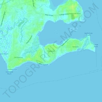 Mappa topografica Fenwood, altitudine, rilievo