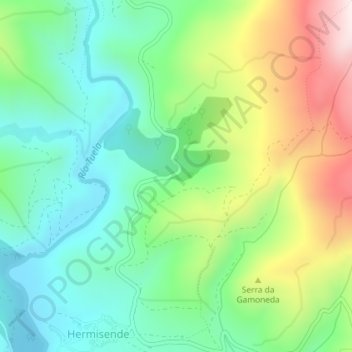 Mappa topografica Muíño do Miedo, altitudine, rilievo