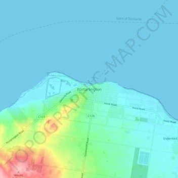 Mappa topografica Portarlington, altitudine, rilievo