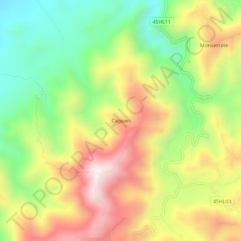 Mappa topografica Caguan, altitudine, rilievo