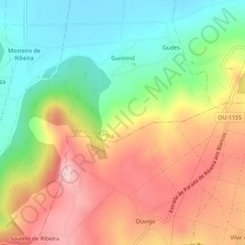 Mappa topografica Aboca, altitudine, rilievo