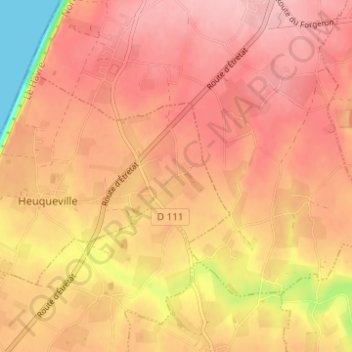 Mappa topografica Epaville, altitudine, rilievo